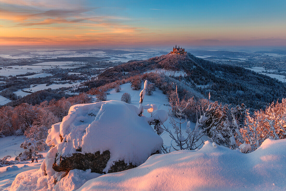 Burg Hohenzollern Castle, Swabian Jura, Baden-Wurttemberg, Germany, Europe