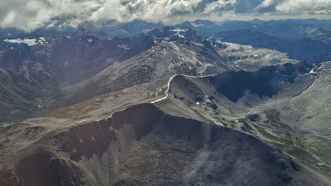 Luftaufnahme des Tierra del Fuego National Park, Ushuaia, Argentinien, Südamerika