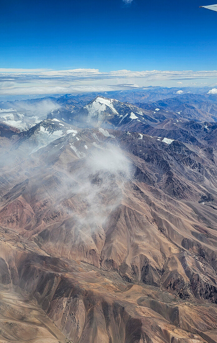 Aerial of the Andes mountains, Chile, South America