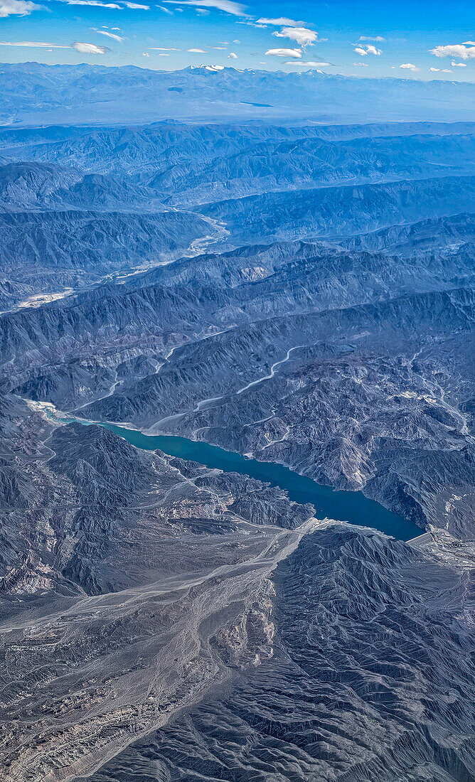 Luftaufnahme des Andengebirges, Chile, Südamerika