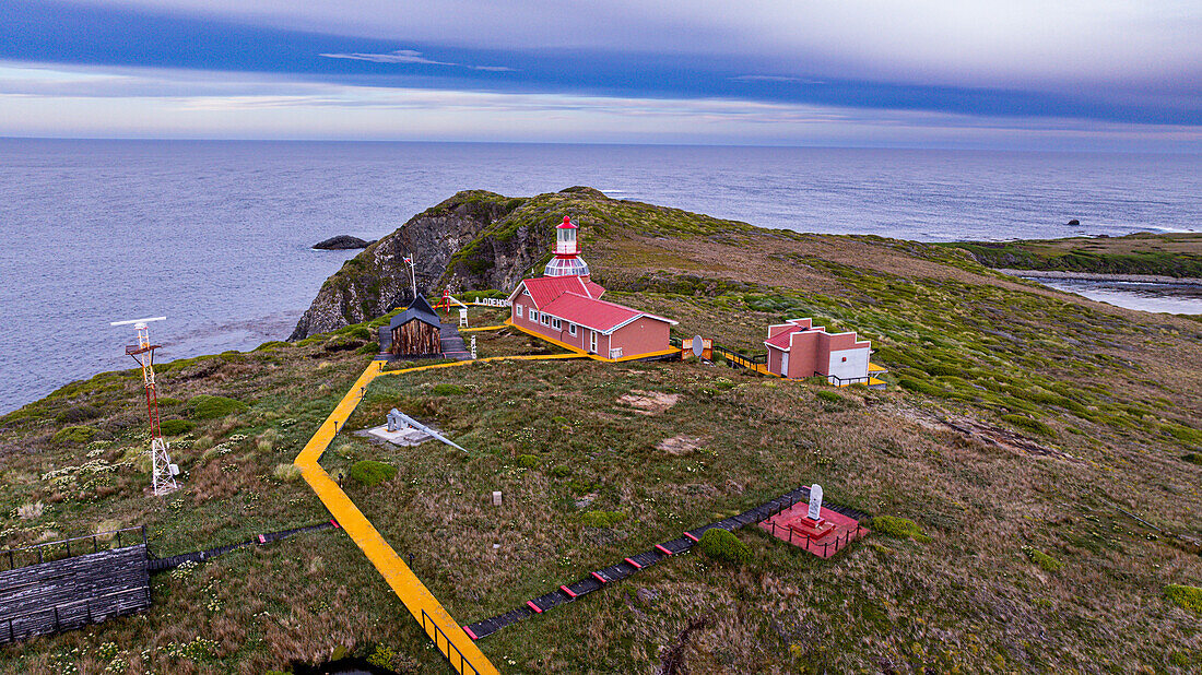 Aerial of Cape Horn, southern most point in South America, Hornos island, Tierra del Fuego, Chile, South America