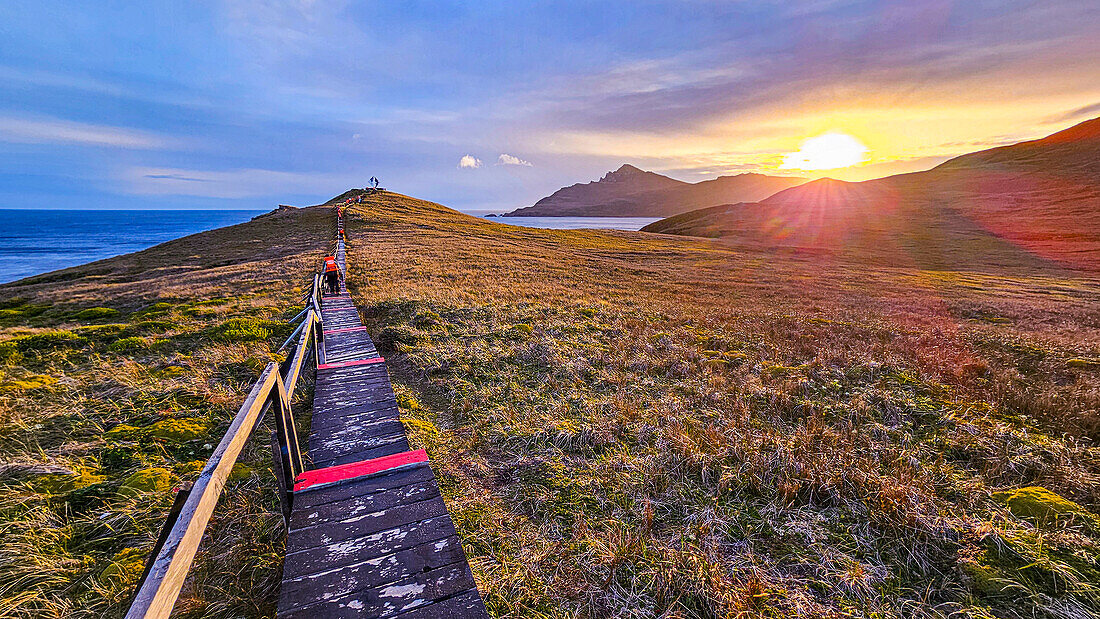 Uferpromenade am Kap Horn, südlichster Punkt Südamerikas, Insel Hornos, Feuerland, Chile, Südamerika