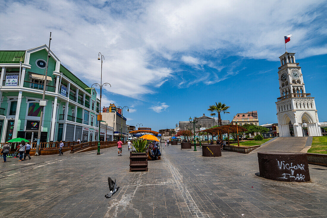 Old clocktower in Iquique, Atacama desert, Chile, South America