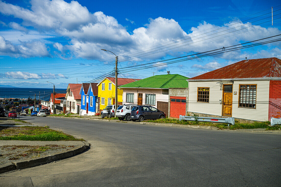 View over Punta Arenas, Patagonia, Chile, South America