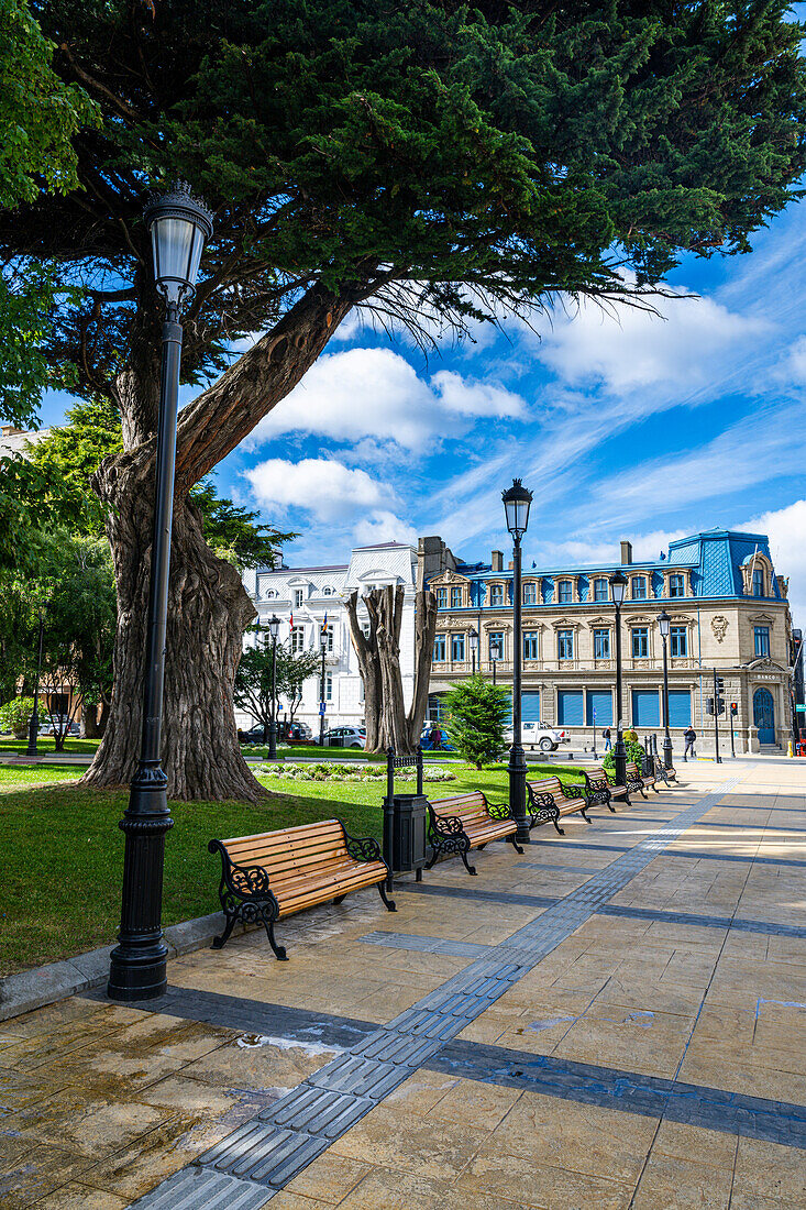 Center of Punta Arenas, Patagonia, Chile, South America