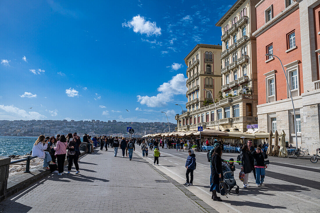 Beautiful buildings along the Partenope street, the historic Centre of Naples (Napoli), UNESCO World Heritage Site, Campania, Italy, Europe