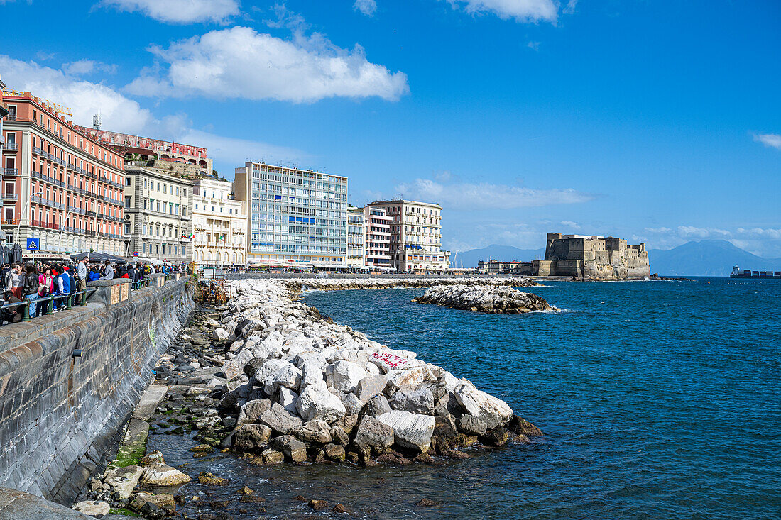 Beautiful buildings along the Partenope street, the historic Centre of Naples (Napoli), UNESCO World Heritage Site, Campania, Italy, Europe