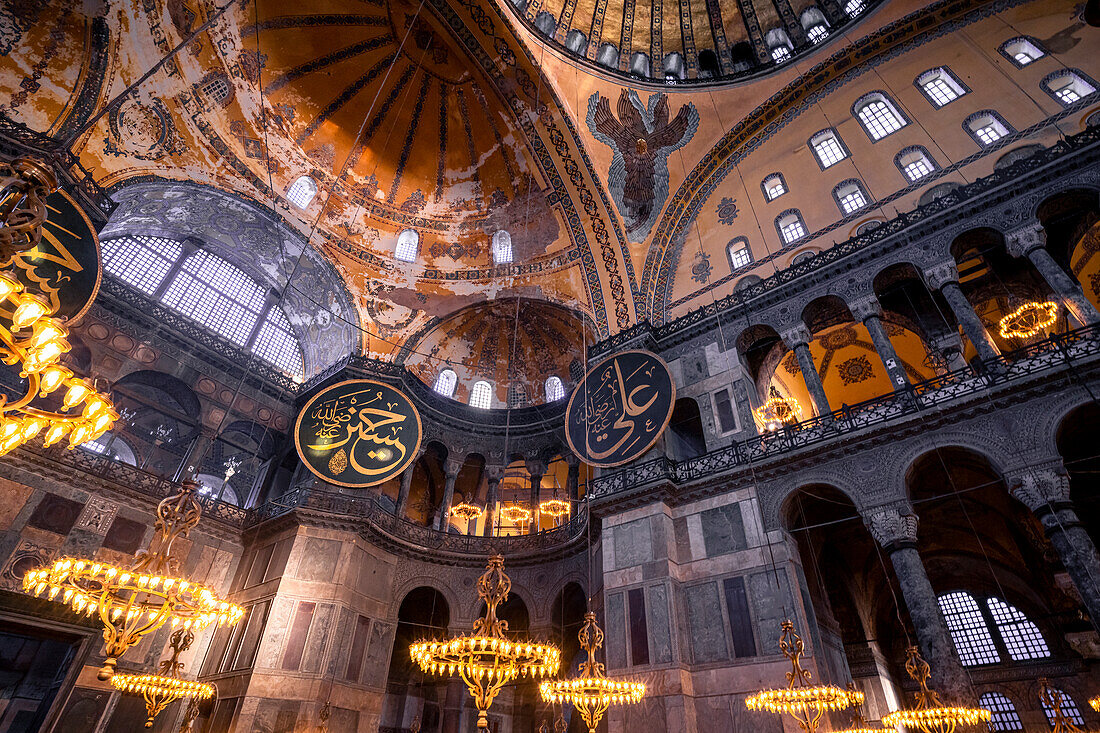 Das Innere der Hagia Sophia Moschee, UNESCO Weltkulturerbe, Istanbul, Türkei, Europa