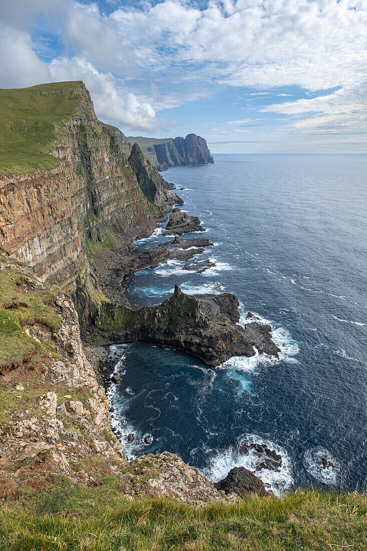 Eggjarnar coast in Suouroy island, Faroe Islands, Denmark, North Atlantic, Europe