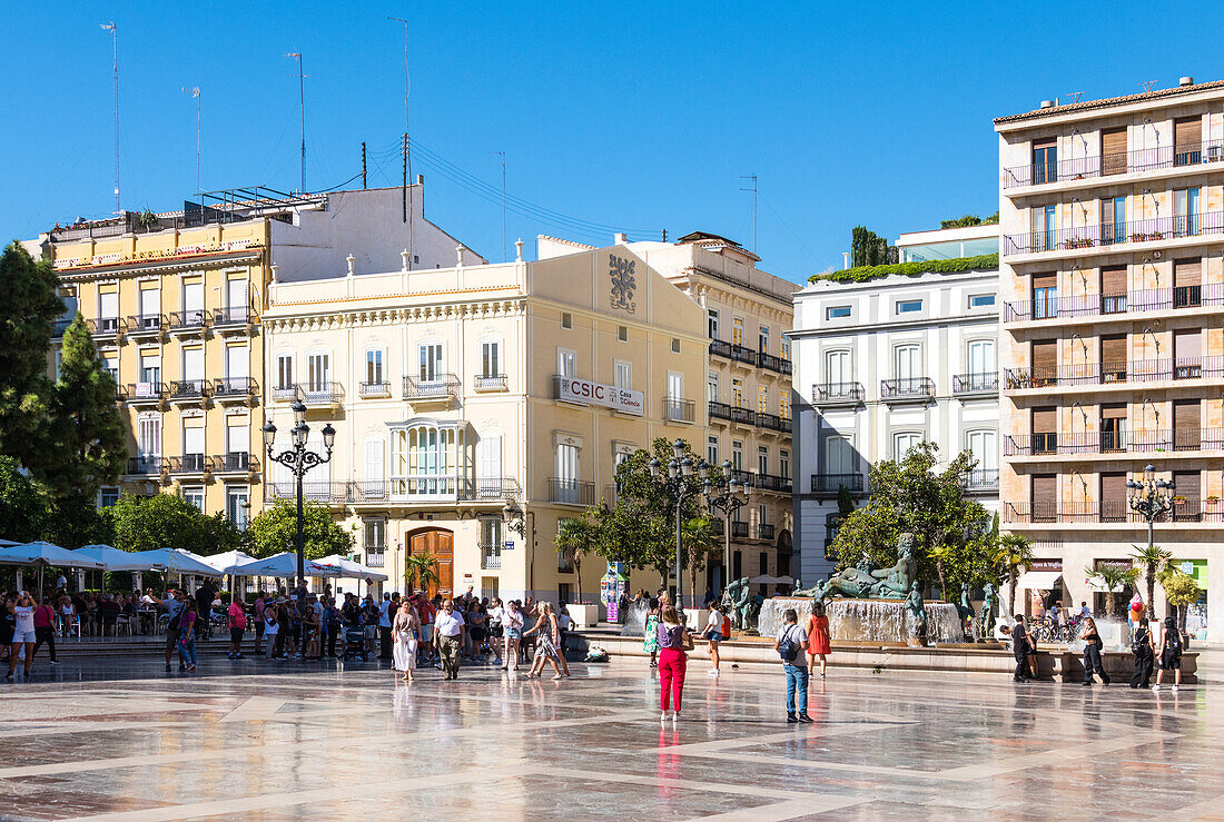 Plaza de la Virgen (Platz der Jungfrau) in der Altstadt von Valencia, Spanien, Europa