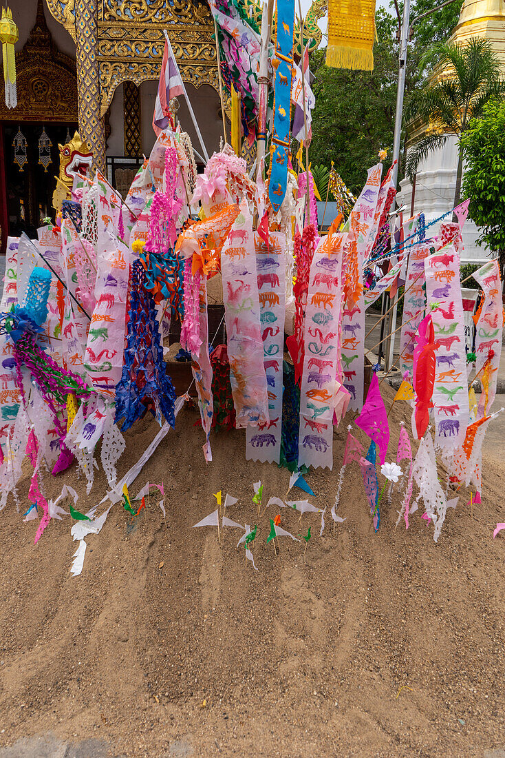 Songkram, thailändische buddhistische Neujahrsparade, Segnungen und Wasserschlachten in Chiang Mai, Thailand, Südostasien, Asien