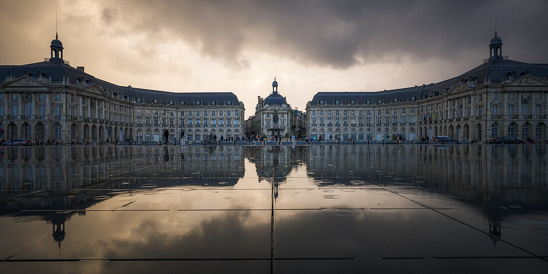 Place de la Bourse at blue hour, Bordeaux, Gironde, Aquitaine, France, Europe