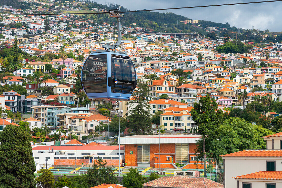 Cable car over Funchal, Teleferico do Funchal, Funchal, Madeira, Portugal, Atlantic, Europe