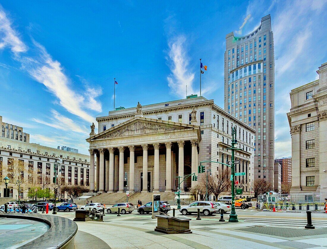 Das Gebäude des New York State Supreme Court am Foley Square im Stadtteil Civic Centre in Manhattan, New York, Vereinigte Staaten von Amerika, Nordamerika