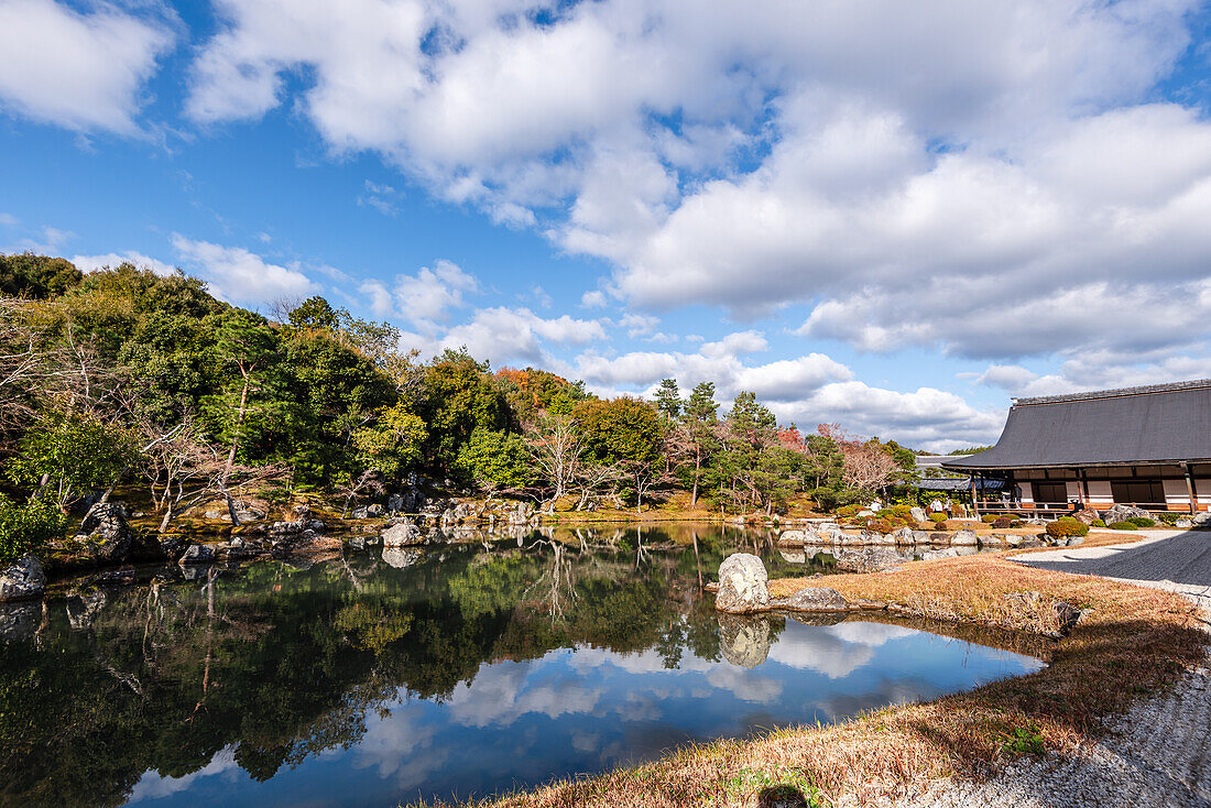 Sogenchi Teien See, ruhiger Zen-Garten des Tenryu-ji, UNESCO-Weltkulturerbe, in Arashiyama, Kyoto, Honshu, Japan, Asien