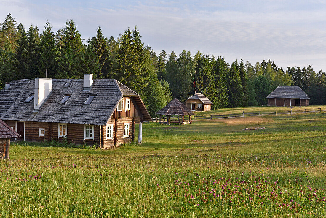 Blockhaus, Miskiniskes ländliche Unterkünfte, Aukstaitija National Park, Litauen, Europa