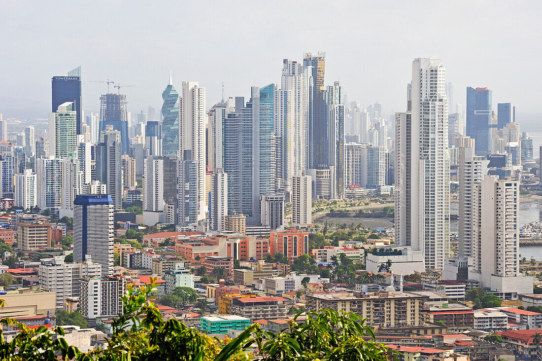 View of Panama City from the top of Ancon Hill, Panama City, Republic of Panama, Central America