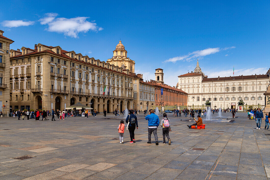 Piazza Castello, Turin, Piedmont, Italy, Europe