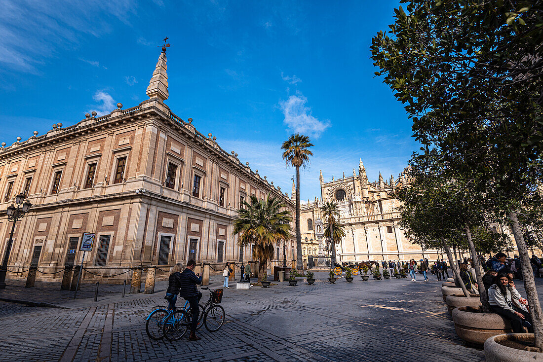 Das Archivo General de Indias (Generalarchiv der Indios), UNESCO-Welterbestätte, Plaza del Triunfo, Sevilla, Andalusien, Spanien, Europa