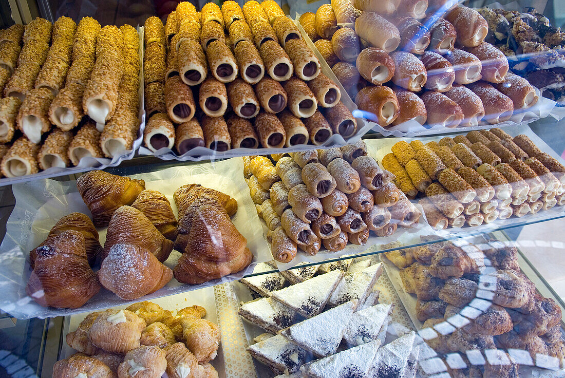 Dessert and pastry display, Naples, Campania region, Italy, Europe