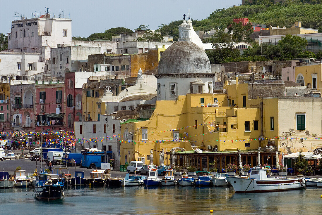 Marina Grande of Sancio Cattolico, Procida Island, Campania region, southern Italy, Europe