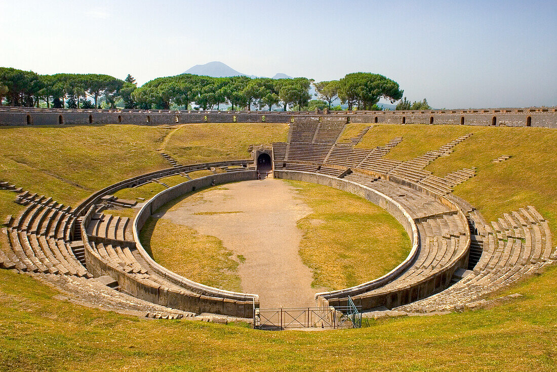 Amphitheatre of the archaeological site of Pompeii, UNESCO World Heritage Site, province of Naples, Campania region, Italy, Europe