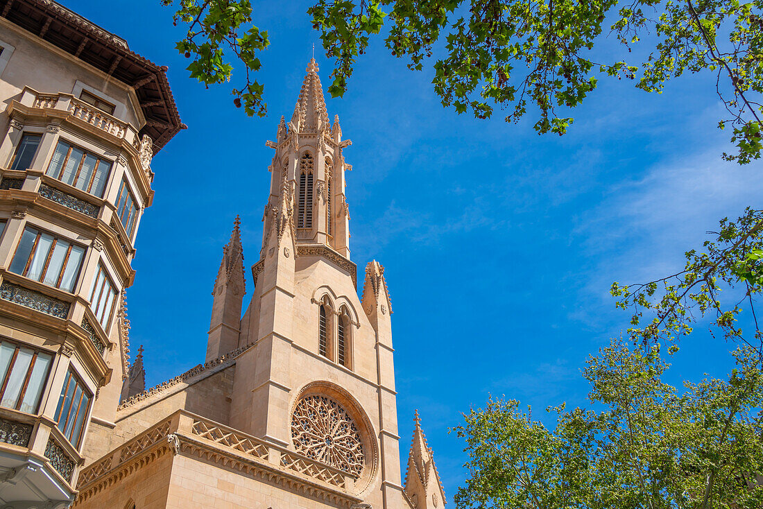 Blick auf Santa Eulalia de Ciutat de Mallorca, Palma de Mallorca, Mallorca, Balearen, Spanien, Mittelmeer, Europa