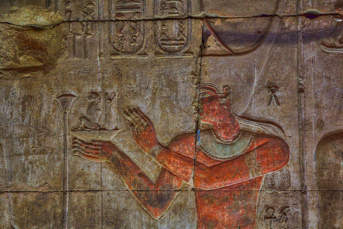 Reliefs, Opet-Tempel, Karnak-Tempelkomplex, UNESCO-Welterbe, Luxor, Ägypten, Nordafrika, Afrika