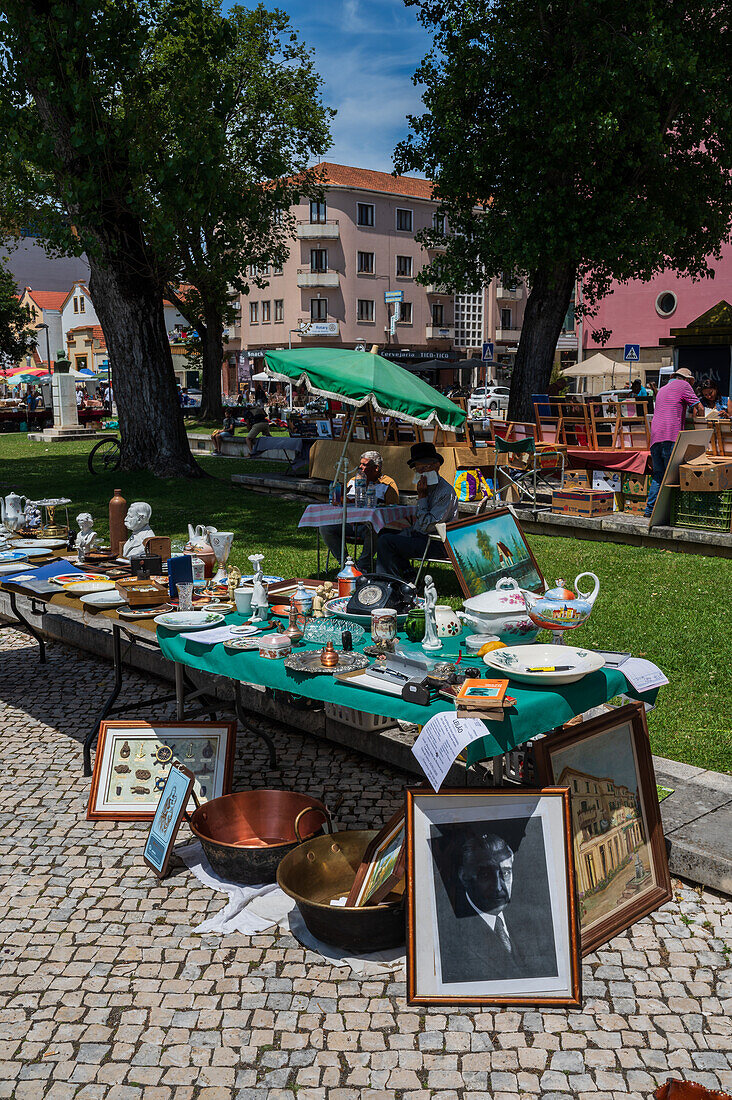 Street and flea market in Aveiro, Portugal