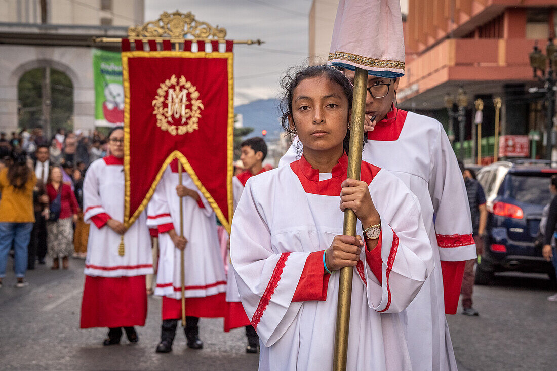 Fest und Parade zum Dia de la Virgen de Guadalupe (Unsere Liebe Frau von Guadalupe) in Guatemala-Stadt.