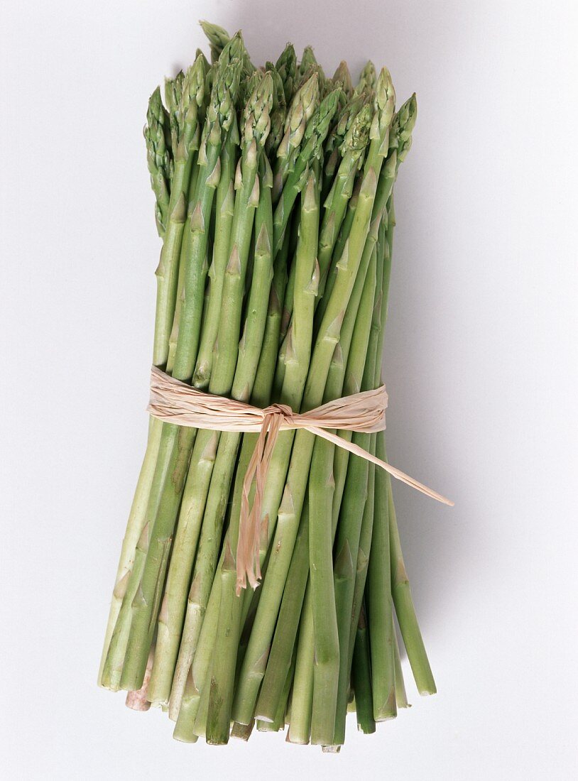 Fresh Green Asparagus Tied with String