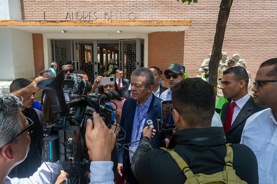 Former Dominican Republic President Leonel Fernandez observes the elections in Venezuela.