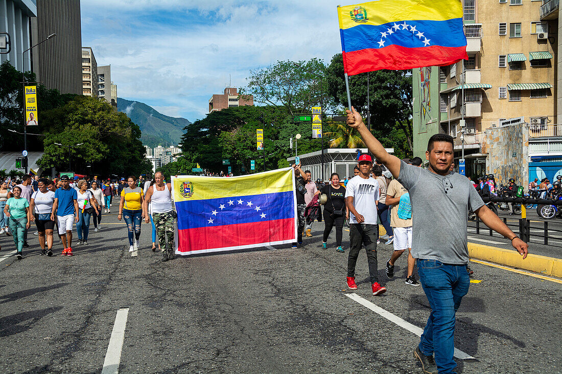 Protest of the people of Venezuela to the fraudulent presidential election where Nicolas Maduro was named winner, with 51% of the votes.