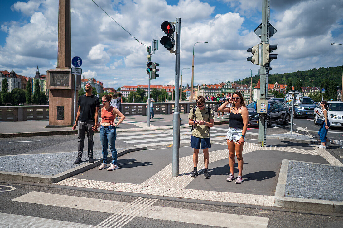 Platz in Masarykovo Nabrezi, Prag, Tschechische Republik