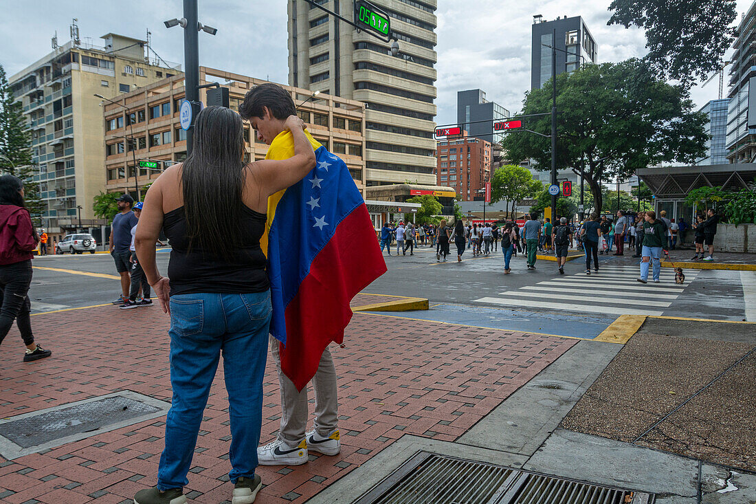 Protest of the people of Venezuela to the fraudulent presidential election where Nicolas Maduro was named winner, with 51% of the votes.