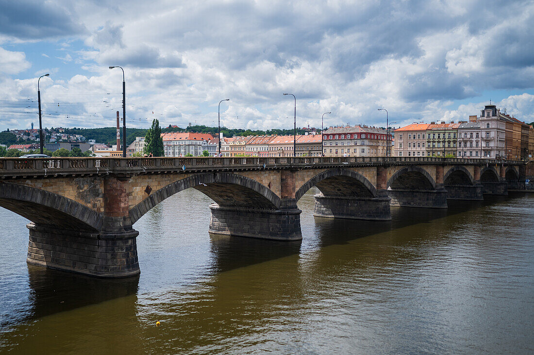 Palackého Most bridge over Vltava river, Prague, Czech Republic