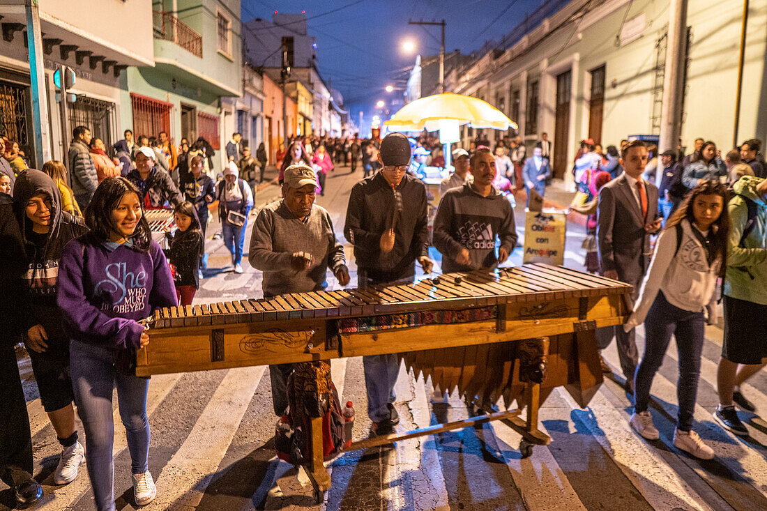 Dia de la Virgen de Guadalupe (Our Lady of Guadalupe) festival and parade in Guatemala City.