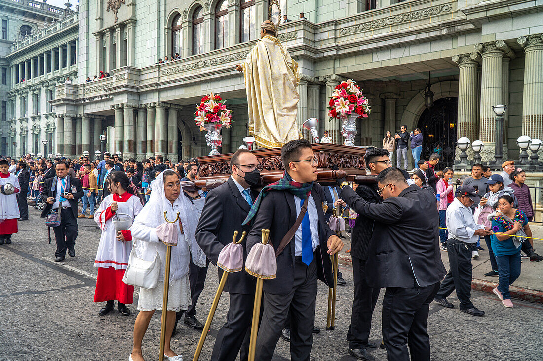 Dia de la Virgen de Guadalupe (Our Lady of Guadalupe) festival and parade in Guatemala City.