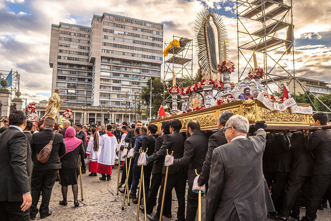 Dia de la Virgen de Guadalupe (Our Lady of Guadalupe) festival and parade in Guatemala City.