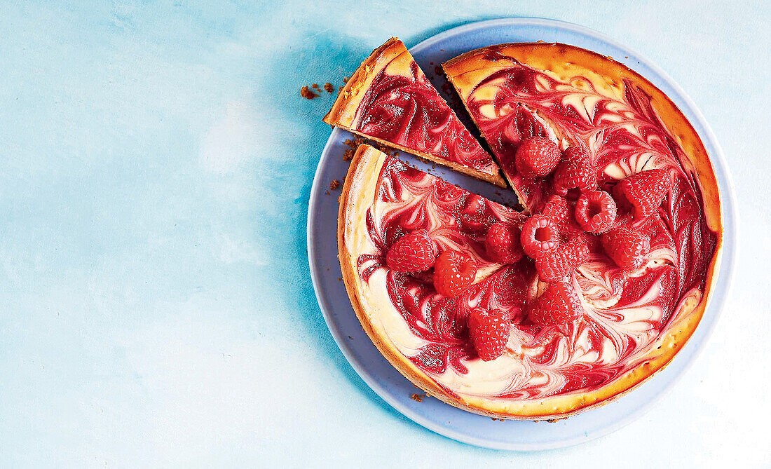 Weetabix-Käsekuchen mit Himbeeren