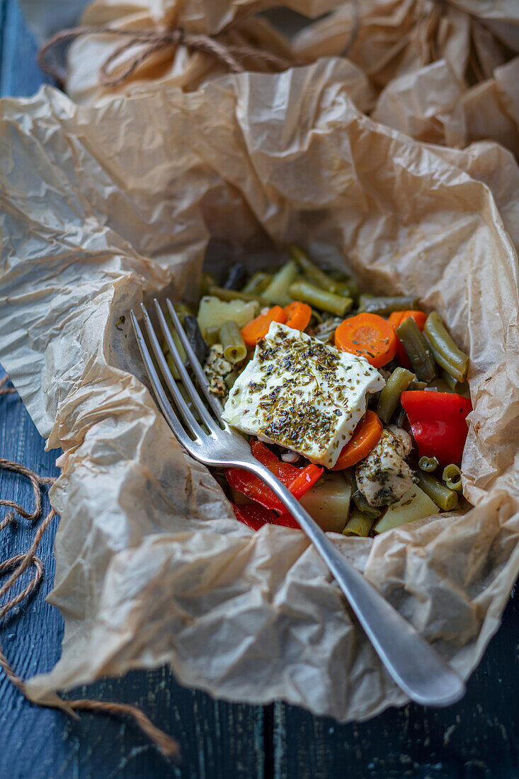 Kleftiko mit Gemüse und Feta