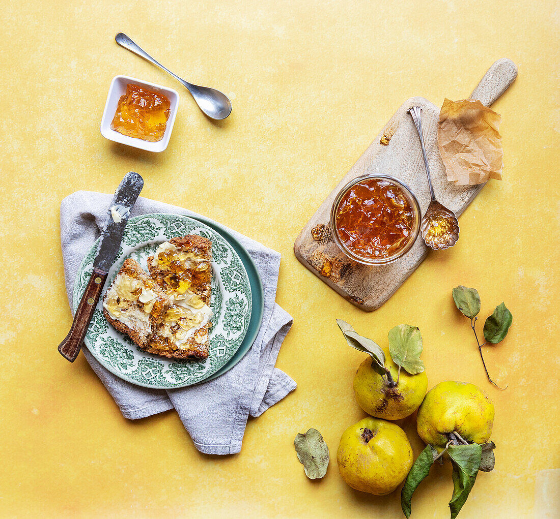 Quince jelly on wholemeal toast