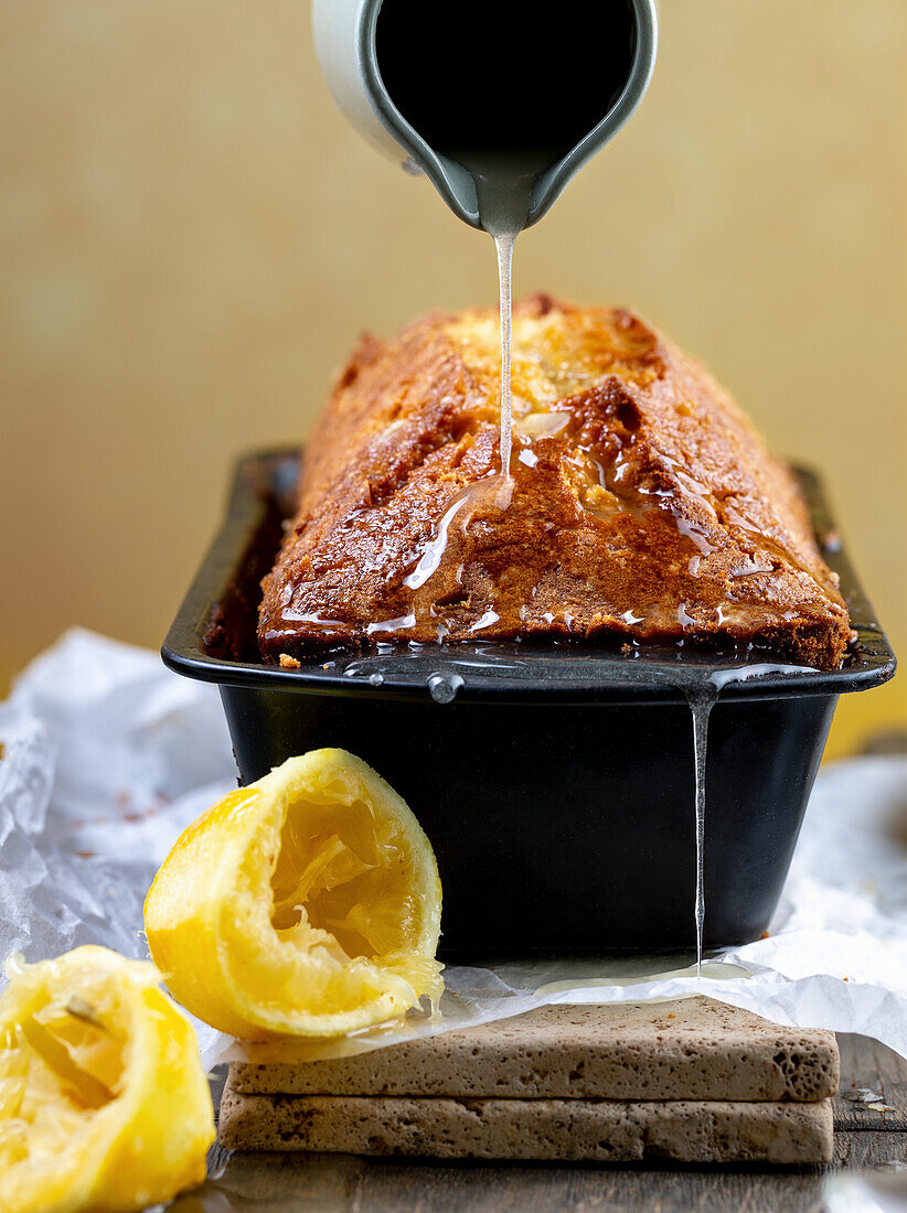 Lemon cake with lemon syrup