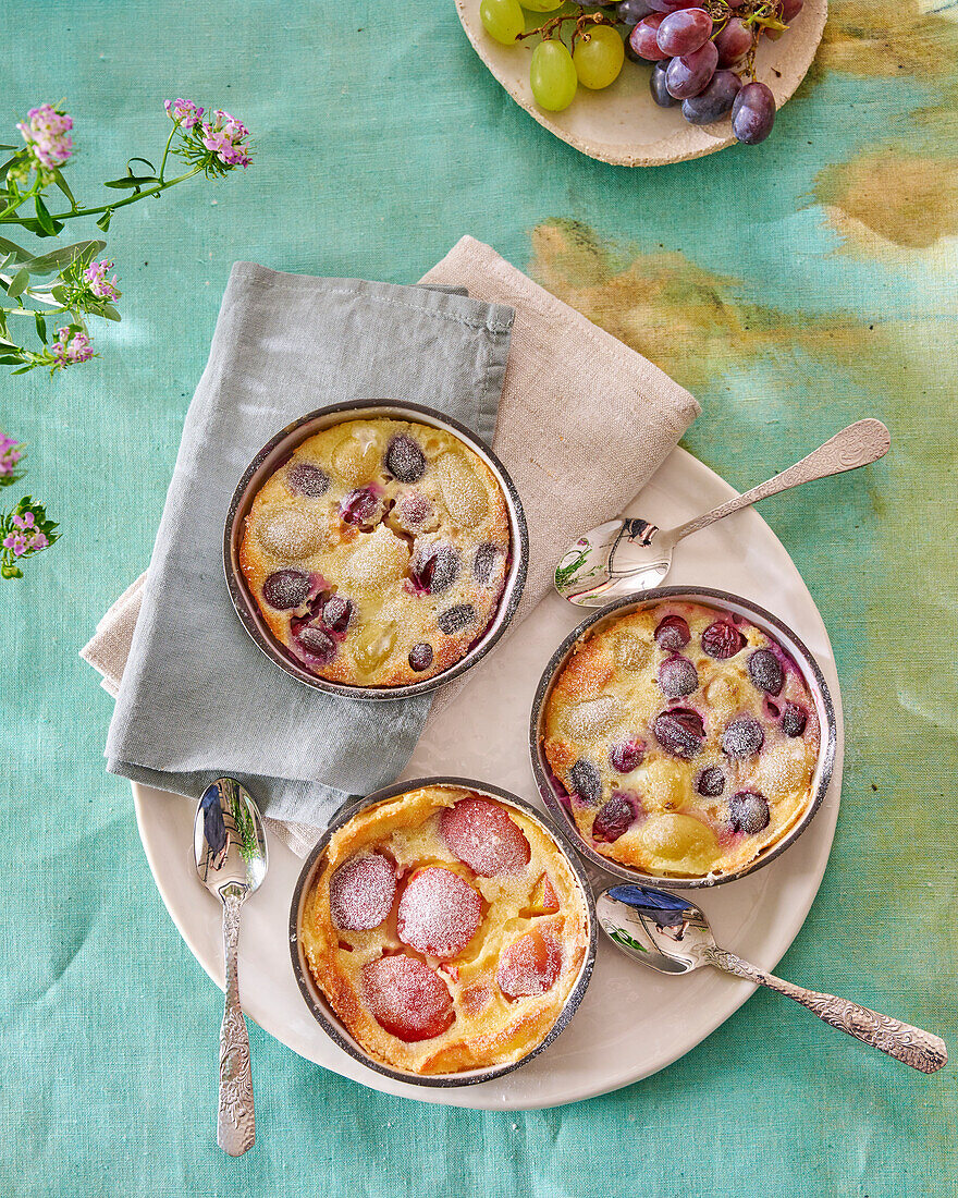 Clafoutis mit Trauben