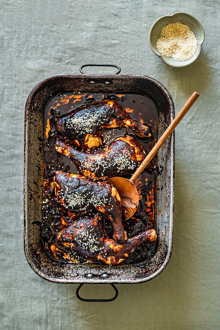 Fried chicken with miso and gochujang butter