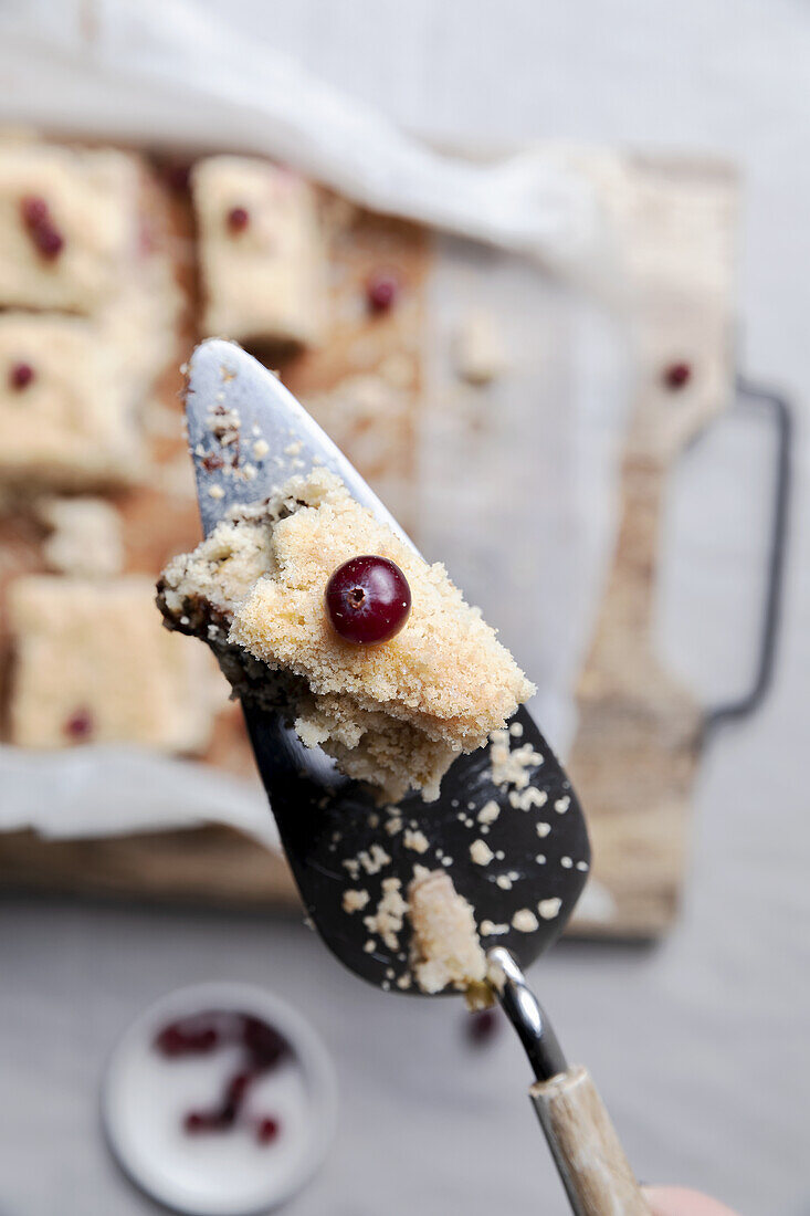 Grenoble nut cake with cranberries