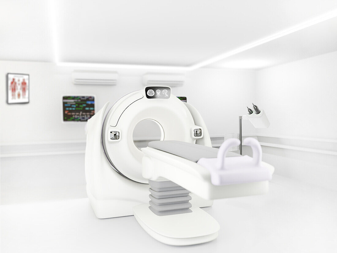 Computed tomography scanner, illustration