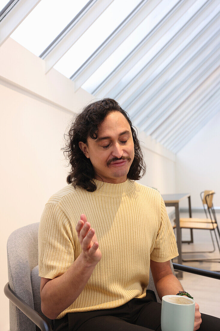 Man sitting in modern office