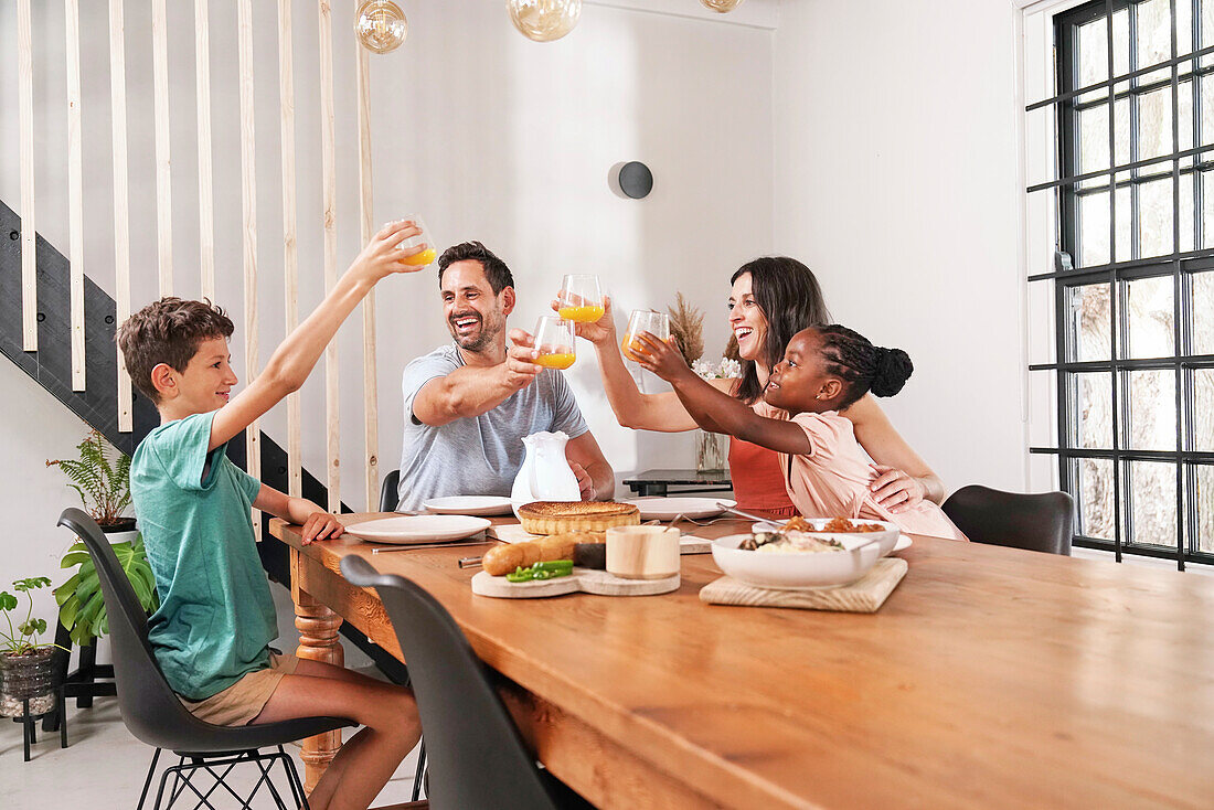 Family enjoying meal together