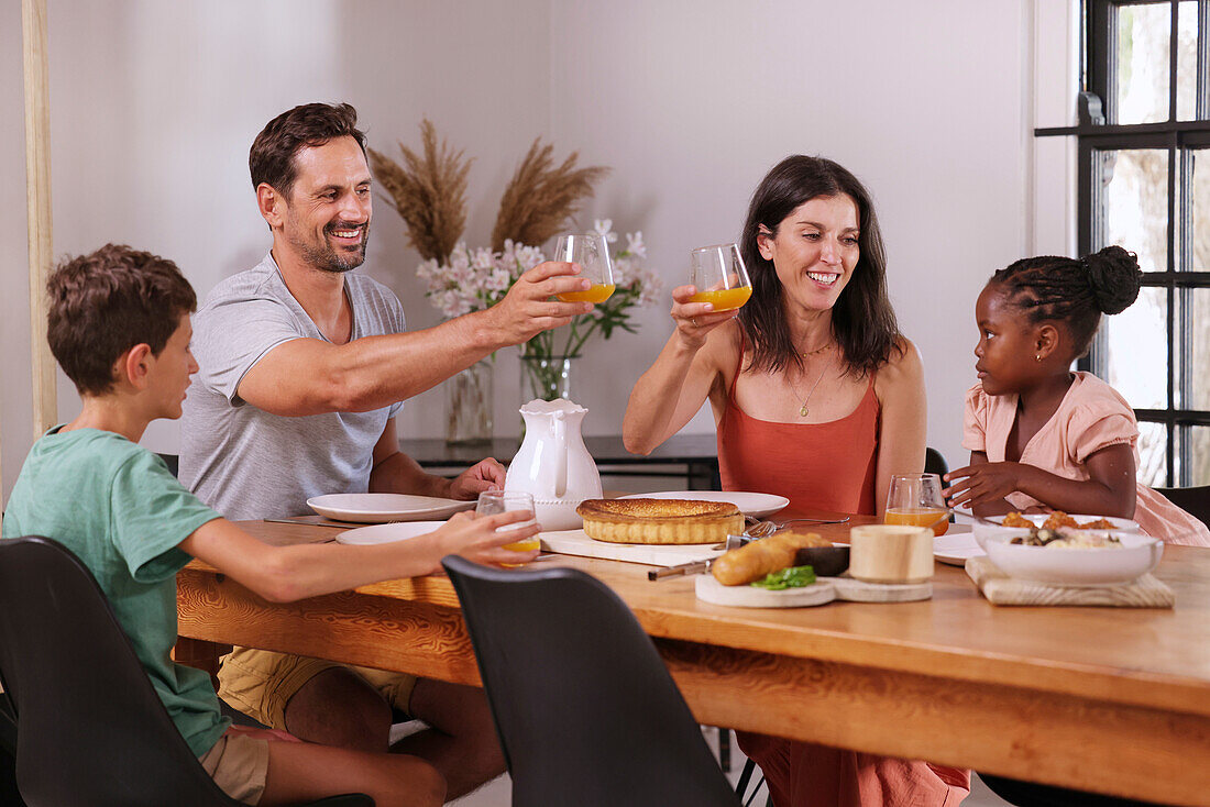 Family enjoying meal together